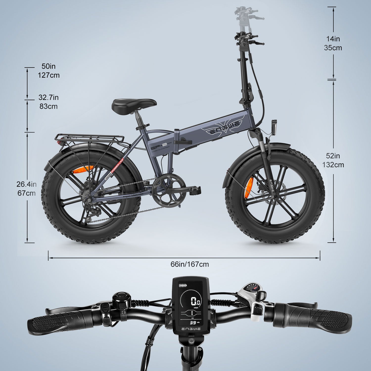ENGWE ITALIA – EP-2 Pro (aktualisierte Version), 750 W dickes faltbares E-Bike